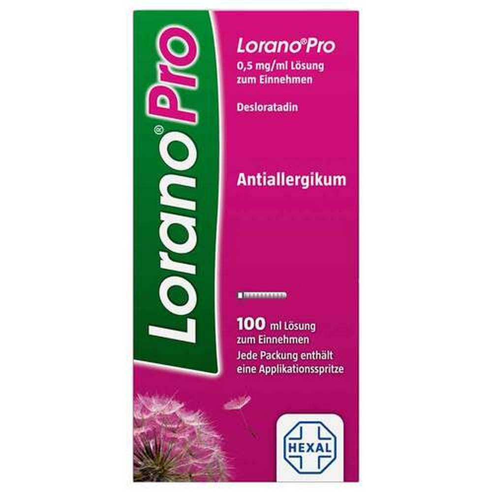 hexal lorano®pro 100 Application area Hay fever