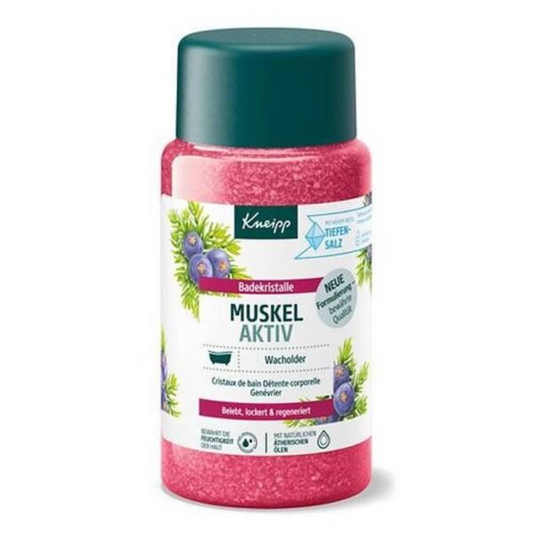 The Kneipp Muscle Active bath crystals contain valuable essential juniper, eucalyptus and rosemary oil.