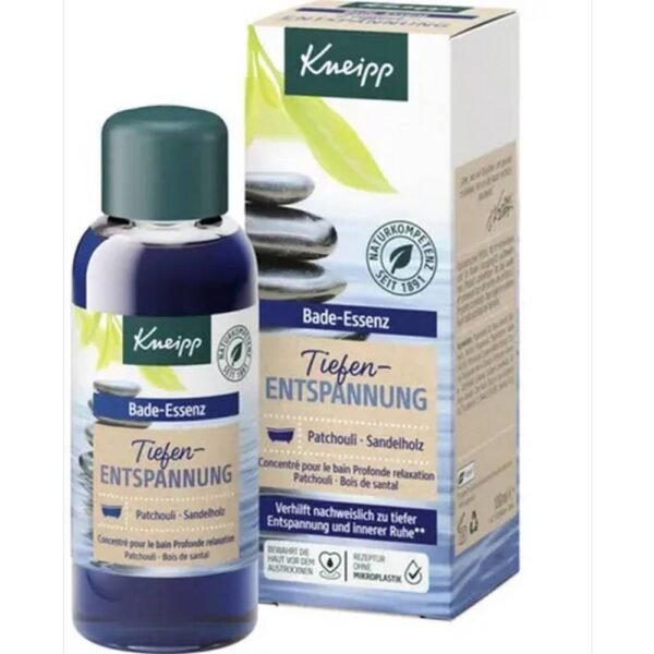 The Kneipp ® Bath Essence Deep Relaxation with natural essential patchouli oil and valuable sandalwood extract leads you into deep relaxation and allows your mind to calm down**.