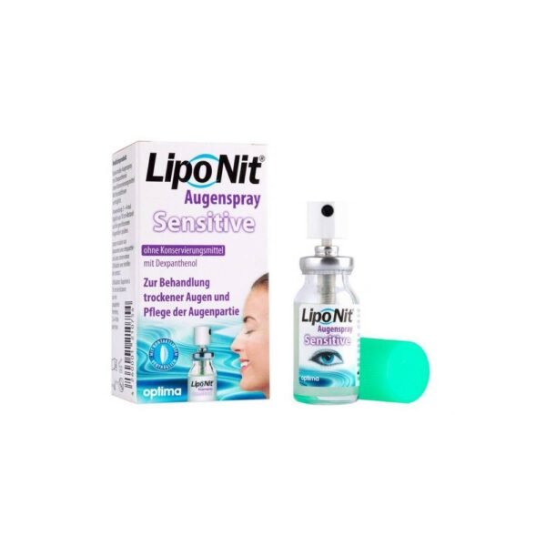 Lipo Nit Eye Spray Sensitive by Optima is suitable for use on dry, watery and irritated eyes.