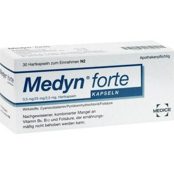 Lacking energy and tired? Medyn forte helps with exhaustion caused by vitamin deficiency with vitamin B6, B12 and folic acid! Medyn® capsules are taken in the case of a proven, combined deficiency of vitamin B6, B12 and folic acid that cannot be remedied through diet.