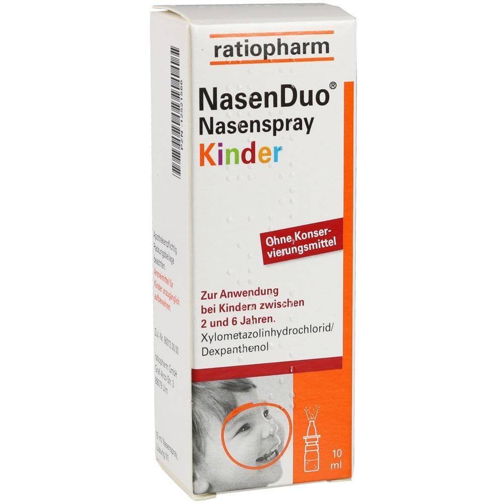 nasenduo kinder nasenspray 10ml Nasenduo children's nasal spray takes care of the mucous and dry nose of children aged two years and older, has an anti-edematous effect, promotes the regeneration of the nasal mucosa and thus relieves irritation.