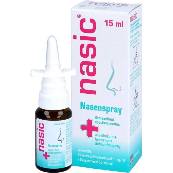 Nasic relieves nasal congestion and promotes healing of damaged nasal mucosa.