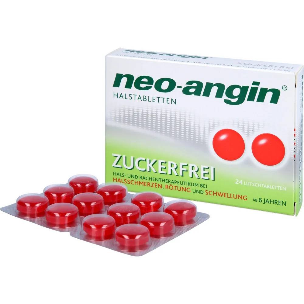 neo angin halstabletten 24 Neo-Angin fights bacterial pathogens and has antiviral properties, relieves sore throat and soothes irritated throat.