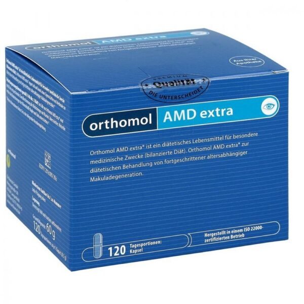 Orthomol AMD extra microelements for dietary treatment of progressive AMD of the retina is characterized by high metabolic activity and exposure to light.
