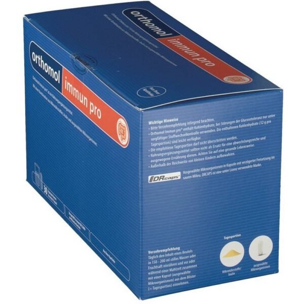 Orthomol Immun Pro is an immune-boosting drug aimed at normalizing intestinal microflora.