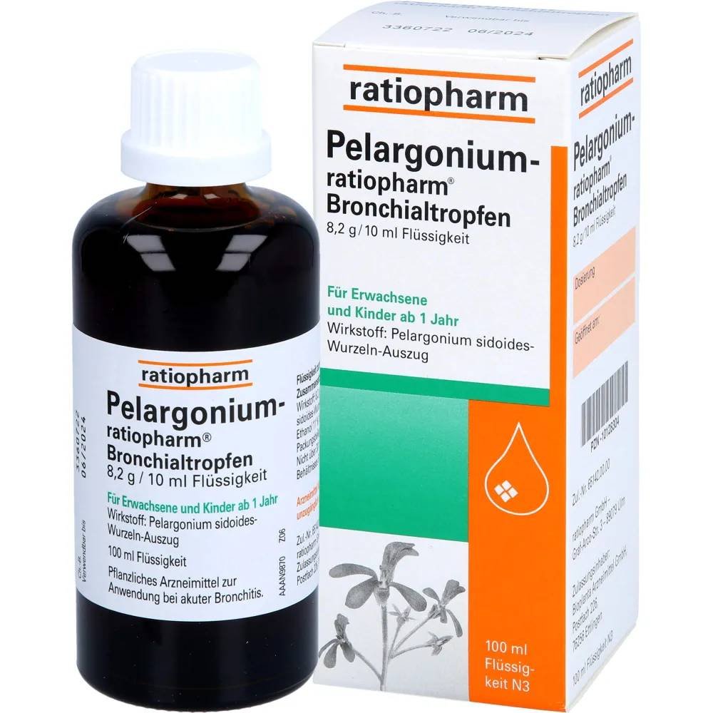 pelargonium bronchialtropfen 100 ml Pelargonium Bronchialtropfen is an effective alternative to acute bronchitis: it inhibits the growth of bacteria, strengthens protection against viruses and liquefies viscous mucus.