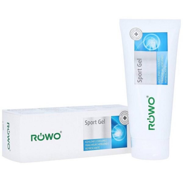 Röwo cooling, analgesic and anti-inflammatory gel for the supportive treatment of injuries.