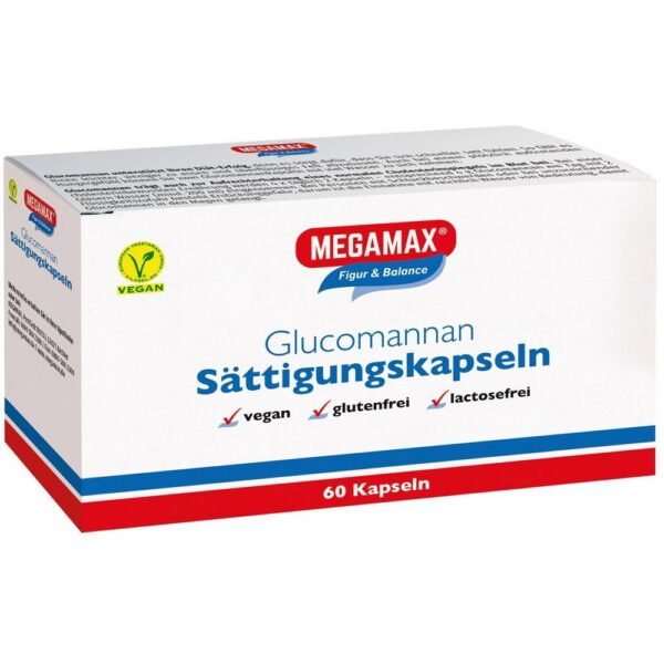 MEGAMAX glucomannan dietary supplement for weight loss, soluble fiber to support digestion.