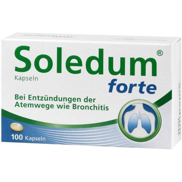 Soledum forte capsules are an anti-inflammatory and expectorant agent for the treatment of symptoms of bronchitis and colds of the respiratory tract.