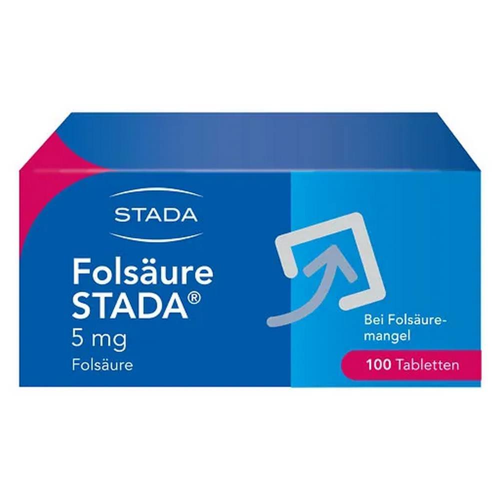 stada-folsaure-5mg-100 Stada, Фолиевая кислота, Folsäure 5mg, 100 — изображение 1