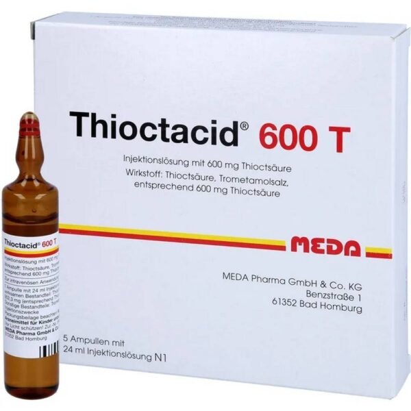 Thioctacid 600 T with antioxidant action, regulating carbohydrate and lipid metabolism.
