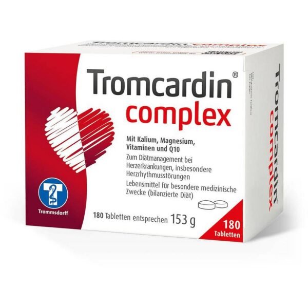 Tromkardin® Complex: For dietary treatment of heart diseases, especially cardiac arrhythmia.