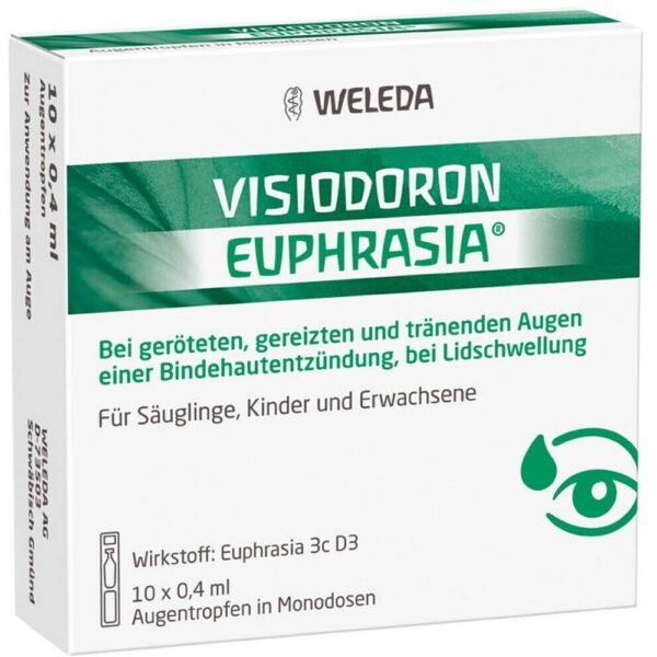 Visiodoron Euphrasia is effective against red, watery and irritated eyes caused by conjunctivitis, even during allergy season.
