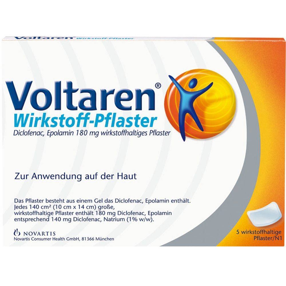 voltaren wirkstoff pflaster wirkstoff pflaster 5 stk Voltaren Wirkstoff Pflaster have an analgesic and anti-inflammatory effect.